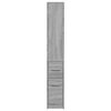 vidaXL Badschrank Schmal mit Rollen Grau Sonoma Holzwerkstoff