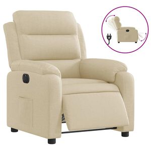 vidaXL Relaxsessel Elektrisch Creme Stoff