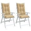vidaXL Hochlehner-Auflagen 2 Stk. Melange Beige 120x50x7 cm Stoff