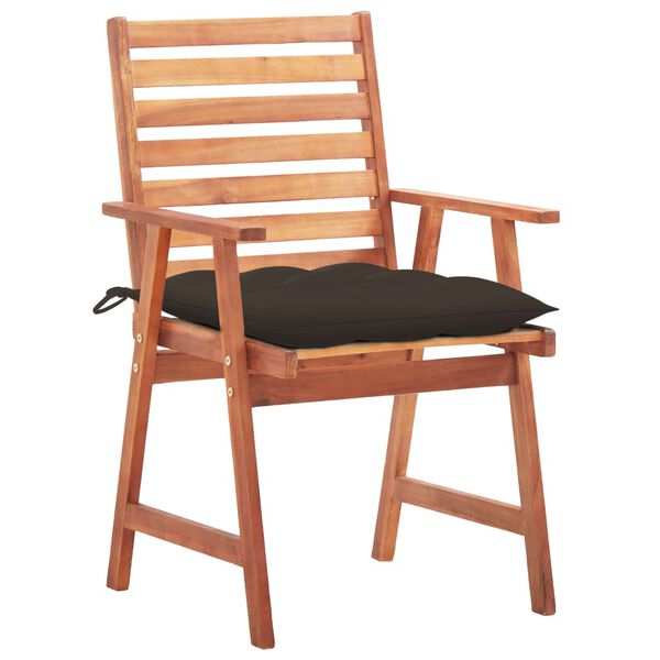 vidaXL Garten-Essst&uuml;hle 3 Stk. mit Kissen Massivholz Akazie