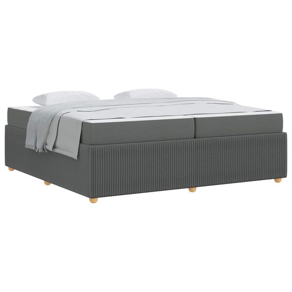 vidaXL Bettrahmen mit Matratze Dunkelgrau 200 x 200 cm Stoff