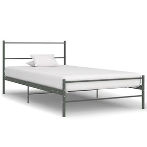 vidaXL Bettgestell Grau Metall 100 &times; 200 cm
