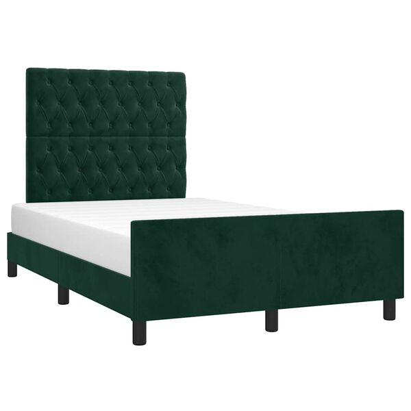 vidaXL Bettgestell ohne Matratze Dunkelgr&uuml;n 120x200 cm Samt