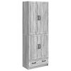 vidaXL Schrankset 2 pcs Grau Sonoma Holzwerkstoff
