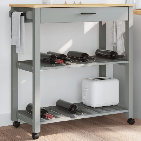 vidaXL K&uuml;chenwagen MONZA 84x40x88,5 cm Massivholz Kiefer
