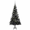 vidaXL K&uuml;nstlicher Weihnachtsbaum Beleuchtung & Kugeln Schwarz 120 cm