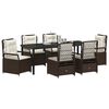 vidaXL Garten Essgruppe 7 pcs Braun Poly-Rattan