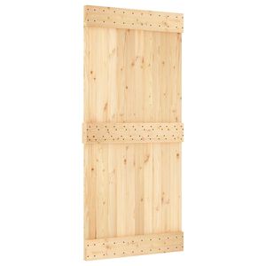 vidaXL Schiebet&uuml;r NARVIK Nat&uuml;rlich und Schwarz 100 x 210 cm (213,5 cm)