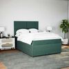 vidaXL Boxspringbett mit Matratze Dunkelgr&uuml;n 140x200 cm Samt