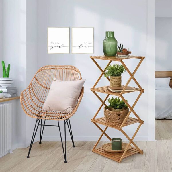 Home&Styling Klappregal mit 4 B&ouml;den Bambus