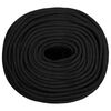vidaXL Bootsseil Schwarz 10 mm 25 m Polypropylen