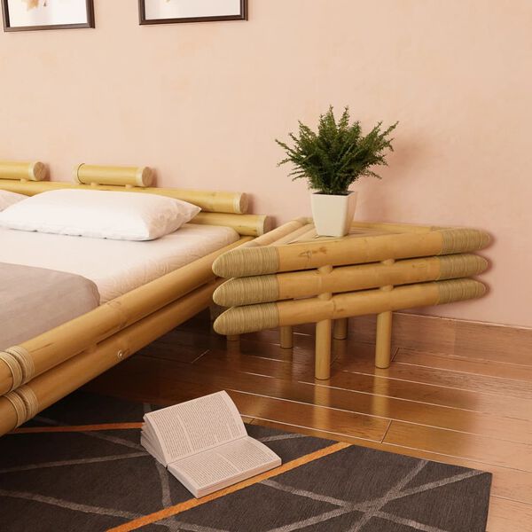 vidaXL Nachttische 2 Stk. 60x60x40 cm Bambus Natur