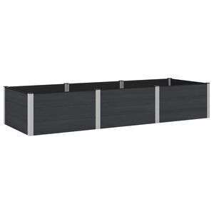 vidaXL Hochbeet Schwarz 300 x 100 x 54 cm WPC und Aluminium