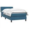 vidaXL Boxspringbett mit Matratze Dunkelblau 100x220 cm Samt