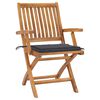 vidaXL Klappbare Gartenst&uuml;hle mit Kissen 4 Stk. Massivholz Teak