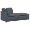 vidaXL Modulares Sofa mit Fu&szlig;hocker Kissen Samt Dunkelgrau
