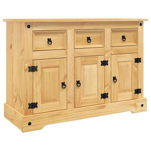 vidaXL Sideboard "Corona" Braun 112x44x78 cm Massivholz Mexikanische Kiefer