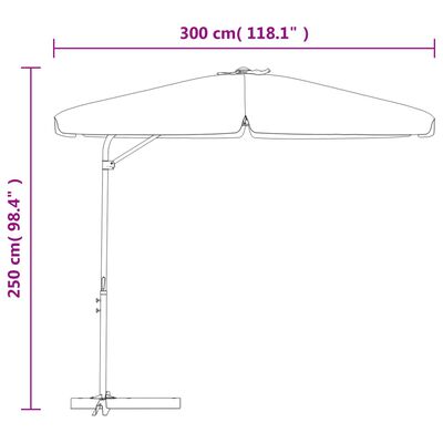 vidaXL Sonnenschirm mit Stahl-Mast 300 cm Azurblau