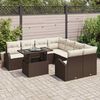 vidaXL Garten-Sofa-Set mit Kissen mit Speicher 9 pcs Braun Poly Rattan