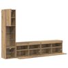 vidaXL TV-Wandm&ouml;bel mit LED 4 pcs Artisan-Eiche Holzwerkstoff