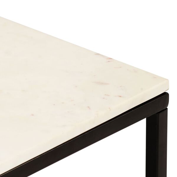 vidaXL Couchtisch Wei&szlig; 40&times;40&times;35 cm Echtstein in Marmoroptik