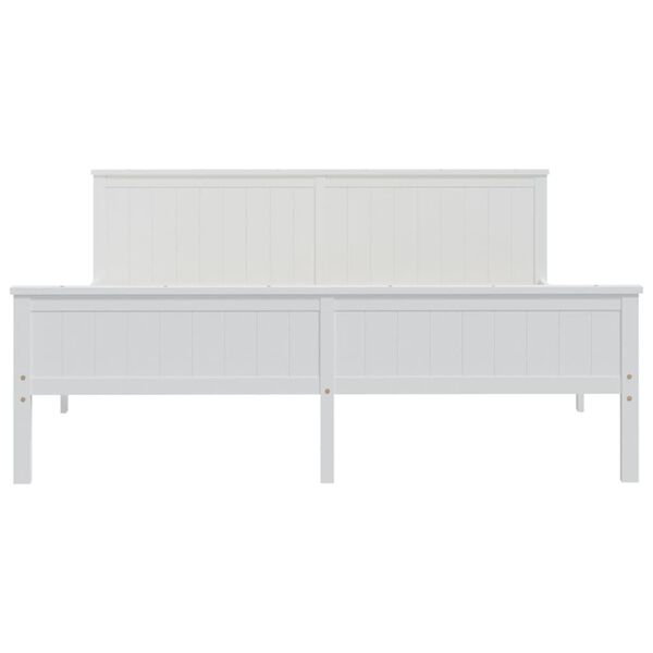 vidaXL Massivholzbett Wei&szlig; Kiefer 200x200 cm