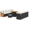vidaXL Gartensofa-set mit Kissen 11 pcs Schwarz und Creme