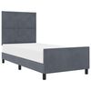 vidaXL Boxspringbett mit Kopfteil Dunkelgrau 90 x 200 cm Samt