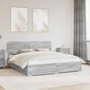 vidaXL Bettrahmen Graues Sonoma 200 x 200 cm Holzwerkstoff