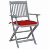 vidaXL Klappbare Gartenst&uuml;hle 4 Stk. mit Kissen Massivholz Akazie