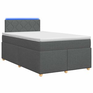 vidaXL Boxspringbett mit Matratze Dunkelgrau 120 x 190 cm Stoff