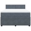 vidaXL Boxspringbett mit Matratze Dunkelgrau 160x200 cm Samt