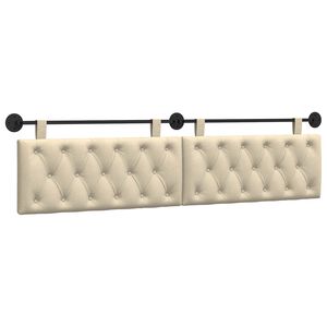 vidaXL H&auml;ngevorderseite Wandmontiert Creme 210 x 55 x 7 cm Stoff