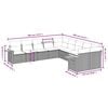 vidaXL 10-tlg. Garten-Sofagarnitur mit Kissen Grau Poly Rattan