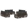 vidaXL Gartensofa-set 12 pcs Grau und Dunkelgrau Poly-Rattan