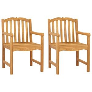 vidaXL Handgeschnitzter Muschelstuhl 2 stk. Natur Massivholz Teak