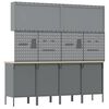 vidaXL Werkbank mit Speicher 10 pcs Schwarz Ingenieure Holz und Stahl