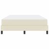 vidaXL Bettrahmen mit Matratze Creme 140 x 190 cm Stoff