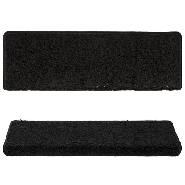 vidaXL Stufenmatten 15 Stk. 65x21x4 cm Schwarz Rechteckiger Rand