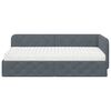 vidaXL Eckbettgestell mit Matratze Dunkelgrau 100 x 200 cm Samt