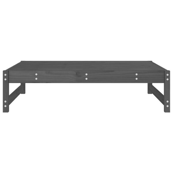 vidaXL Gartenhocker Grau 120x80 cm Massivholz Kiefer