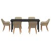 vidaXL Garten Essgruppe mit Kissen 7 pcs Beige Poly-Rattan