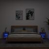 vidaXL Wand-Nachttische mit LED-Leuchten 2 Stk. Braun Eichen-Optik