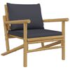 vidaXL 4-tlg. Garten-Lounge-Set mit Dunkelgrauen Kissen Bambus