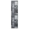 vidaXL Teppichl&auml;ufer BCF Grau mit Blockmuster 60x150 cm