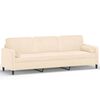 vidaXL 3-Sitzer-Sofa mit Kissen Creme 210 cm Samt