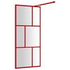 vidaXL Duschwand f&uuml;r Begehbare Dusche mit ESG Klarglas Rot 90x195 cm