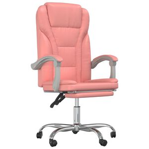 vidaXL B&uuml;rostuhl mit Liegefunktion Rosa Kunstleder