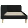 vidaXL Eckbettgestell mit Kopfteil Schwarz 90 x 190 cm Stoff