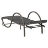 vidaXL Sonnenliege mit Auflage Grau 60x199x42 cm Poly Rattan